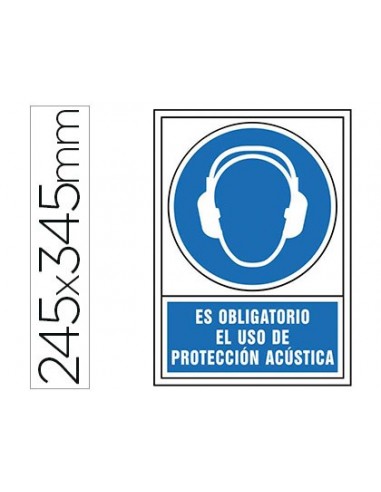 Pictograma syssa señal de obligacion es obligatorio el uso de proteccion acustica en pvc 245x345 mm
