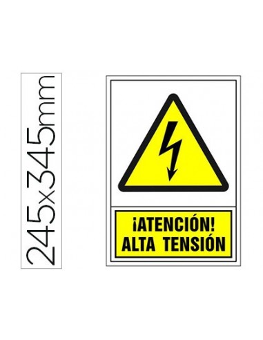 Pictograma syssa señal de advertencia atencion! alta tension en pvc 245x345 mm