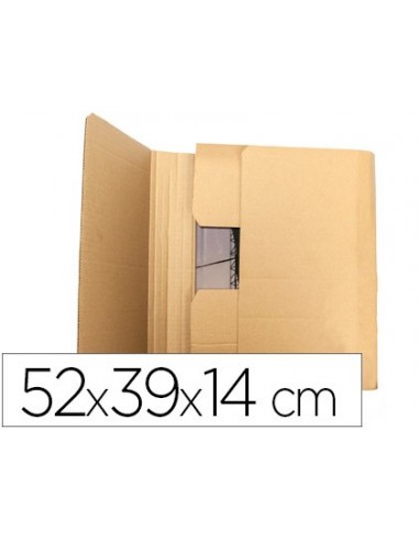 Caja para embalar q-connect libro medidas 520x390x140 mm espesor carton 3 mm