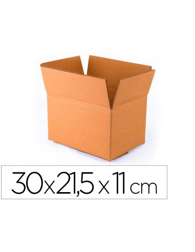 Caja para embalar q-connect fondo automatico medidas 300x215x110 mm espesor carton 3 mm