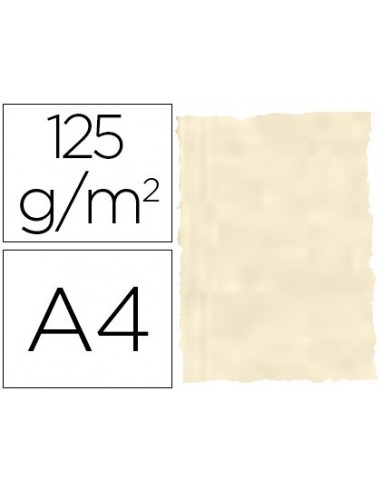 Papel pergamino din a4 troquelado 125 gr piel elefante color hueso paquete de 25 hojas