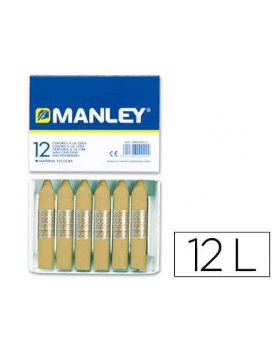 Lapices cera manley unicolor tierra sombra natural n.67 caja de 12 unidades