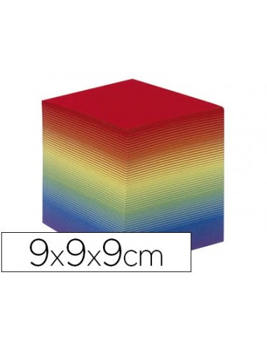 Taco papel quo vadis encolado colores arco iris 680 hojas 100% reciclado 90 g/m2 90x90x90 mm