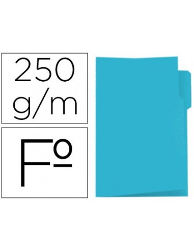 Subcarpeta cartulina gio folio pestaña izquierda 250 g/m2 azul