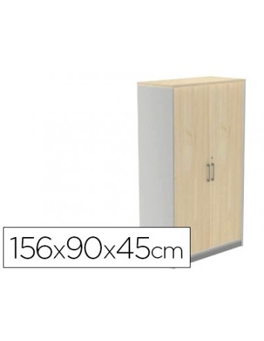 Armario rocada con cuatro estantes y dos puertas serie store 156x90x45 cm acabado aw04 blanco/blanco