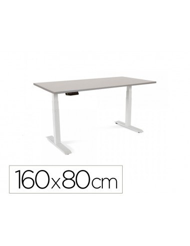 Mesa de oficina rocada work 2002ab02 aluminio/gris 160x80 cm