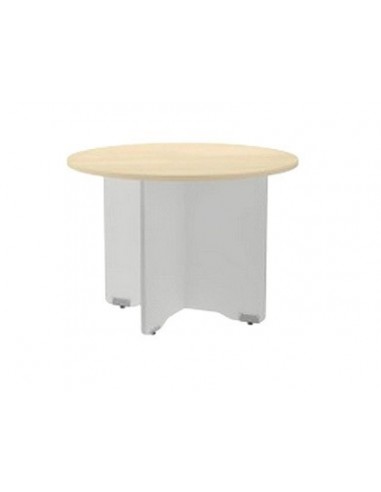 Mesa de reunion rocada meeting 3006an02 estructura madera gris aluminio en aspas tablero madera gris 120 cm