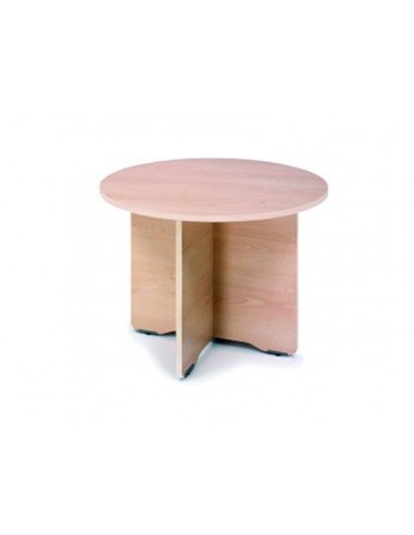 Mesa de reunion rocada meeting 3005an01 estructura madera gris en aspas tablero haya 100 cm diametro