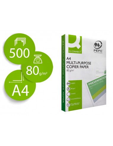 Papel fotocopiadora q-connect economy din a4 80 gramos paquete de 500 hojas